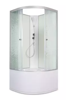 Душевая кабина AvaCan L980N, 80х80х200 см, стекло с узором, профиль хром