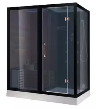 Душевая кабина Ceruttispa ALBANO Nero-L Black 180x110 с баней и финской сауной