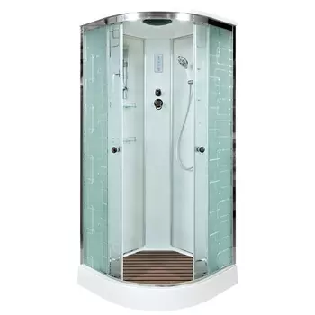Душевая кабина DTO EM1510EL 100х100х220 см, стекло с узором, профиль глянцевый хром