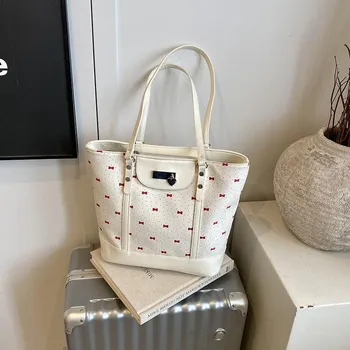 Summer small fresh floral tote bag large-capacity commuter bag new college student shoulder handbag синий