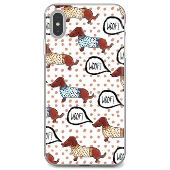 Мягкий чехол для iPhone iPod Touch 11 12 Pro 4 4S 5 5S SE 5C 6 6S 7 8 X XR XS Plus Max 2020, мягкий чехол с силуэтом таксы, щенков, собак Iphone 11 aero синий