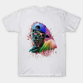 T Shirt Women Retro Zombie Harajuku Print Kawaii Tshirt Summer Short Sleeve Female T-Shirt Top Tee S розовый