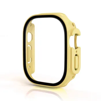 Стекло + чехол для Apple Watch Ultra 49 мм, ремешок для умных часов, ПК, бампер + защитная пленка, закаленная крышка, аксессуары для ремешков серии iwatch For Ultra1/2 49mm