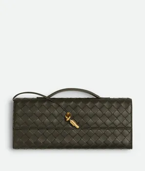 Клатч Andiamo Bottega Veneta, нейтральный/серо-зеленый