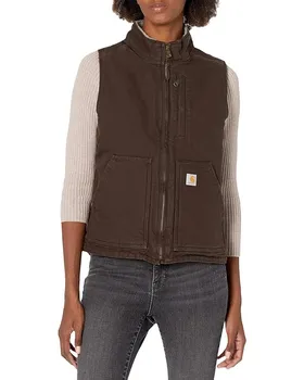 Утепленный жилет Carhartt OV277 Sherpa Lined Mock Neck, цвет Dark Brown