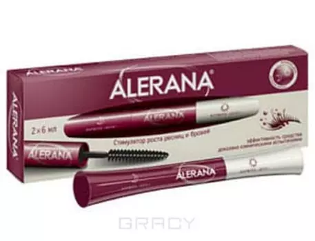 Alerana, Стимулятор роста ресниц и бровей, 2х6 мл