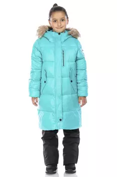 Детский зимний Пуховик WHS Бирюзовый, 8783290 (158, xxl)