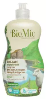 BioMio, Средство для мытья посуды, овощей и фруктов с эфирным маслом Мяты Bio-Care, 450 мл