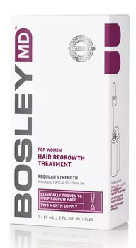 Bosley Pro, Усилитель роста волос для женщин 2% Миноксидил For Women Hair Regrowth 2%, 2*60 мл (2 вида), 2*60 мл, Spray 2% (спрей)