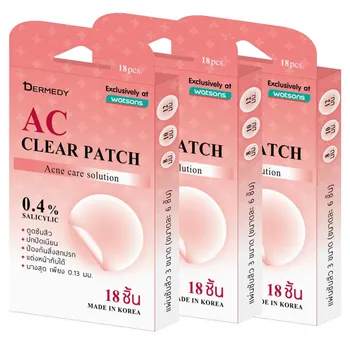 Dermedy AC Clear Patch, Пластырь от прыщей, раствор для ухода за прыщами, 0,4% салициловой кислоты (18 патчей) 18 Patchs