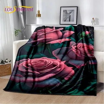 Одеяло Dream Love Rose с скандинавскими цветами и ромашками, мягкое одеяло для дома, спальни, кровати, дивана, пикника, путешествия, офиса, одеяло, детское одеяло 125x150cm 50x60inch