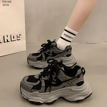 Platform dad shoes women s spring and autumn heightening new mesh breathable casual sneakers 35