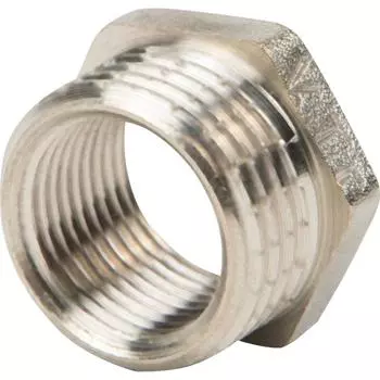 Футорка Valtec наружная-внутренняя резьба 1/2"x3/8" никелированная латунь