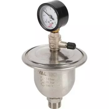 Гаситель гидроудара Valtec мембранный с манометром 1/2" VT.CAR20.I.04001