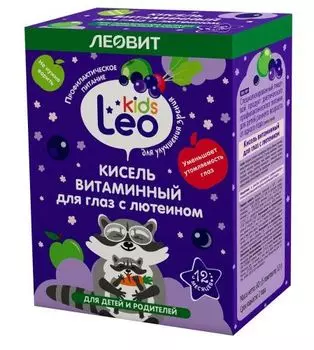 Леовит Leo Kids - Кисель витаминный для глаз с лютеином для детей 5*12 гр