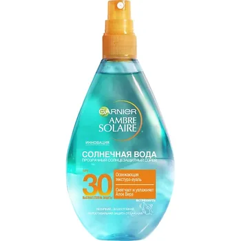 GARNIER Солнцезащитный спрей освежающий, прозрачный, с алоэ вера "Солнечная вода" Ambre Solaire SPF 30
