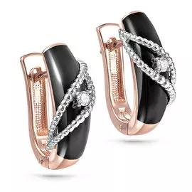 Серьги из красного золота с бриллиантами 12-01067-1002 №8-18