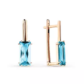 Серьги из красного золота с топазами 02-3-153-1300-010