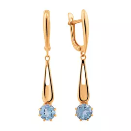 Серьги из красного золота с топазами с0747V61