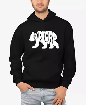 Explore - Мужская толстовка с капюшоном Word Art LA Pop Art, черный