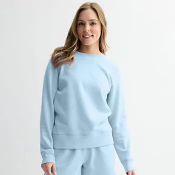 Женская ультрамягкая флисовая толстовка с круглым вырезом Tek Gear, цвет soft blue