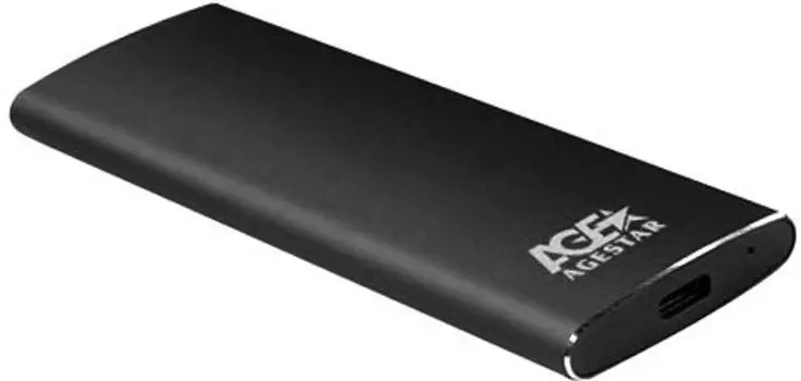 Внешний бокс AgeStar 3UBNF2C, 1xM.2 B-Key USB 3.1 алюминий, черный (3UBNF2C)