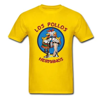 Los Pollos HerUnisexos Футболки Breaking Bad Print Streetwear Унисекс Унисекс Мода Чистый хлопок Короткие рукава Футболки Топы Одежда 2XL
