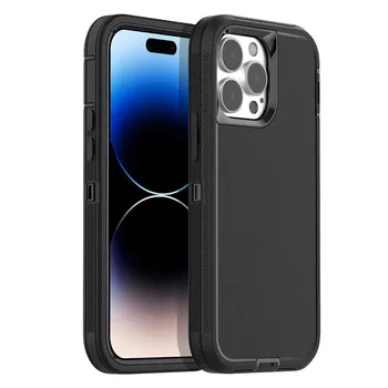 3 в 1 гибридный сверхпрочный бронированный противоударный чехол для iPhone 16 15 14 13 12 Pro Max XS 11 XR 7 8 Plus Otter Case Box Военный чехол с полной защитой for iPhone7 8 красный черный