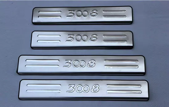 Защитные накладки на пороги для Peugeot 3008 (2009 - 2014)