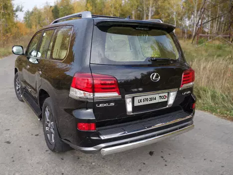 Защита задняя (овальная) 75х42 мм Компания ТСС LEXLX570SP14-09 Lexus LX570 2012 - 2015