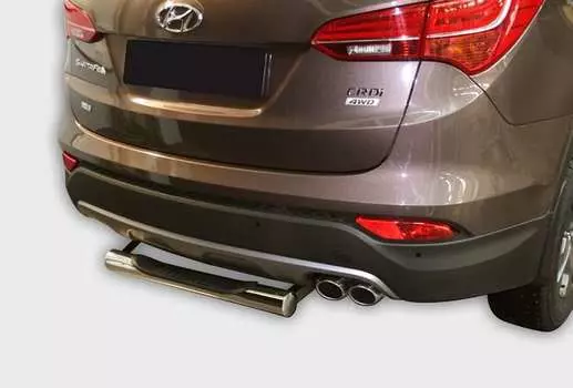 Защита задняя ступень 76 мм Souz-96 HYSF.77.1631 Hyundai Santa Fe (3G) 2012-