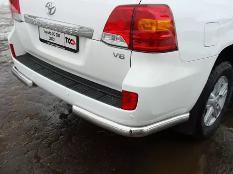 Защита задняя (уголки) 75х42 мм Компания ТСС TOYLC20012-07 Toyota Land Cruiser J200 2007 - 2015