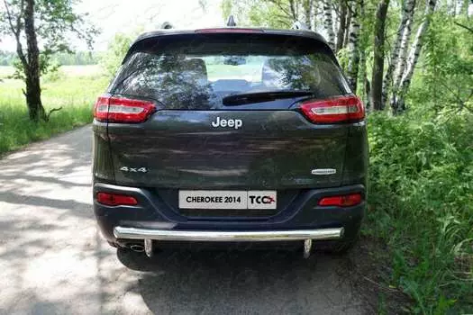 Защита задняя (центральная) 60,3/42,4 мм (Sport, Longitude, Limited) Компания ТСС JEEPCHER14-13 Jeep Cherokee 2014-