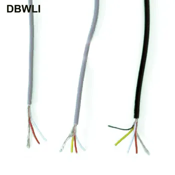 Экранированный провод DBWLI 2 3 4-жильный 28AWG 5 м черный/серый