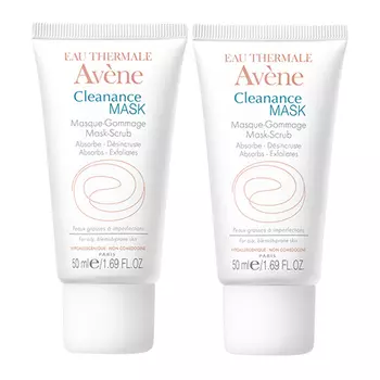 Avene Комплект Маска для глубокого очищения Клинанс, 2*50 мл (Avene, Cleanance)