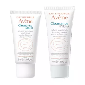 Avene Набор Cleanance (Гидра Успокаивающий крем, 40 мл + Маска для глубокого очищения, 50 мл) (Avene, Cleanance)