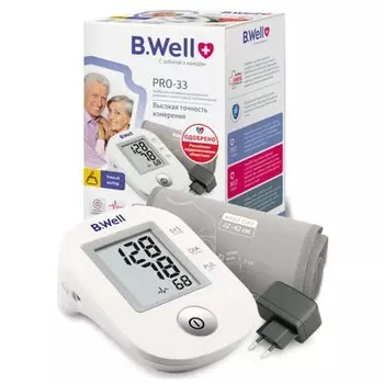 B.Well Автоматический тонометр PRO-33 с адаптером, манжета L (B.Well, PRO)