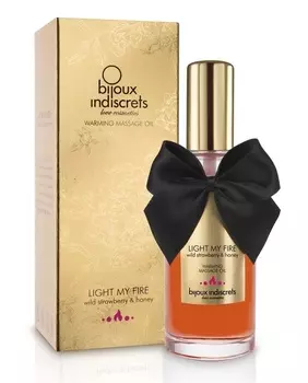 Bijoux Indiscrets Массажное масло с ароматом клубники Light My Fire Strawberry, 100 мл (Bijoux Indiscrets, )
