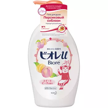 Biore Гель для душа Персиковый соблазн, 480 мл (Biore, Гели для душа)