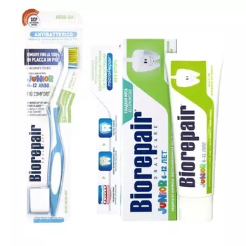 Biorepair Детский набор для ухода за полостью рта (зубная паста 75 мл + зубная щетка) (Biorepair, Детская гамма)