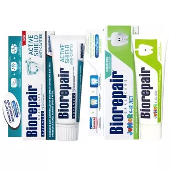 Biorepair Набор для полости рта для всей семьи (зубная паста 2х75 мл) (Biorepair, Отбеливание и лечение)