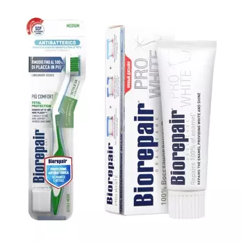 Biorepair Набор для сохранения белизны зубов (зубная паста 75 мл + зубная щетка) (Biorepair, Отбеливание и лечение)