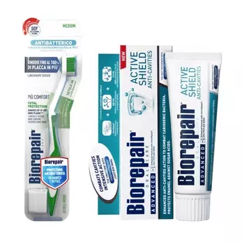 Biorepair Набор для защиты эмали (зубная паста 75 мл + зубная щетка) (Biorepair, Отбеливание и лечение)