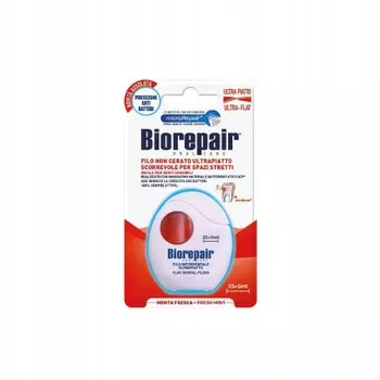 Biorepair Ультра-плоская зубная нить Filo Non Cerato Ultrapiatto без воска, 25+5 м (Biorepair, Уход за зубами)
