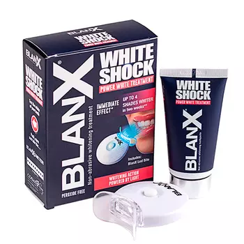 Blanx Зубная паста Отбеливающий уход + световой активатор White Shock Treatment + Led Bite, 50 мл (Blanx, Специальный уход Blanx)