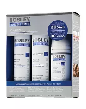 Bosley Система Синяя для истонченных неокрашенных волос (Шампунь+кондиционер+уход) (Bosley, BosRevive)
