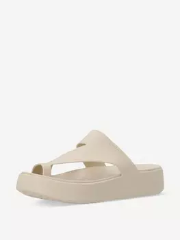 Шлепанцы женские Crocs Getaway Platform Toe Loop, Бежевый