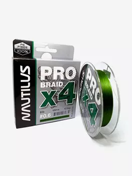 Шнур Nautilus Pro Braid X4 Army Green d-0.10 4.1кг 9lb 150м, Зеленый