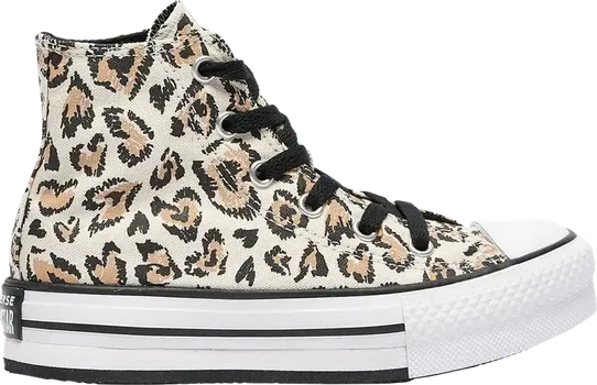 Кроссовки Converse Chuck Taylor All Star EVA Lift Platform High PS Leopard, коричневый