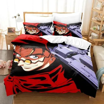 3D аниме TRIGUN STAMPEDE комплект постельного белья односпальный двуспальный двуспальный двуспальный комплект для взрослых и детей спальня пододеяльник наборы домашний текстиль EU Single 135x200cm